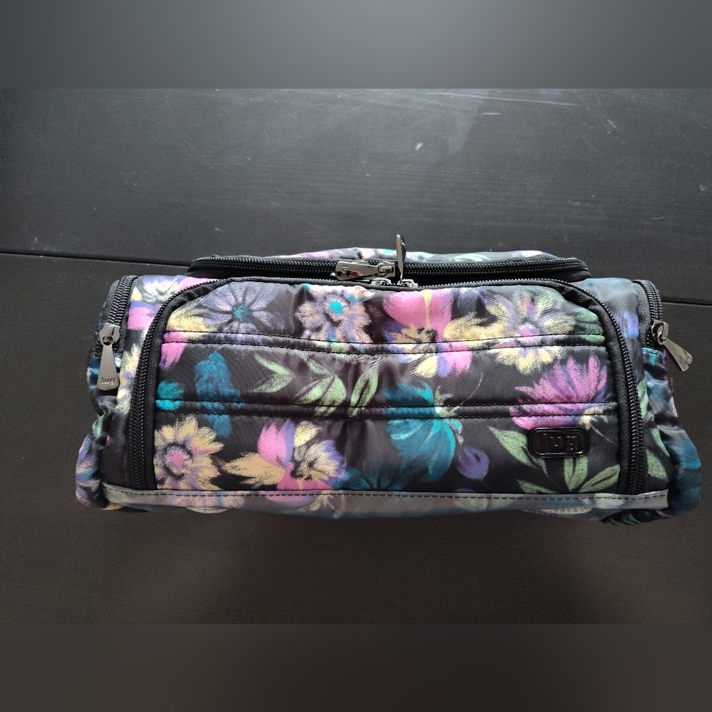 lug Medium Trolley cosmetic bag in Bloom black